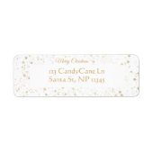 エレガント金ゴールドスタークリスマス差出人住所ラベル ラベル (正面)