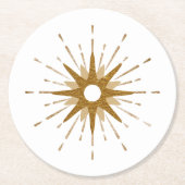 エレガント金ゴールドスターバスト ラウンドペーパーコースター (正面)