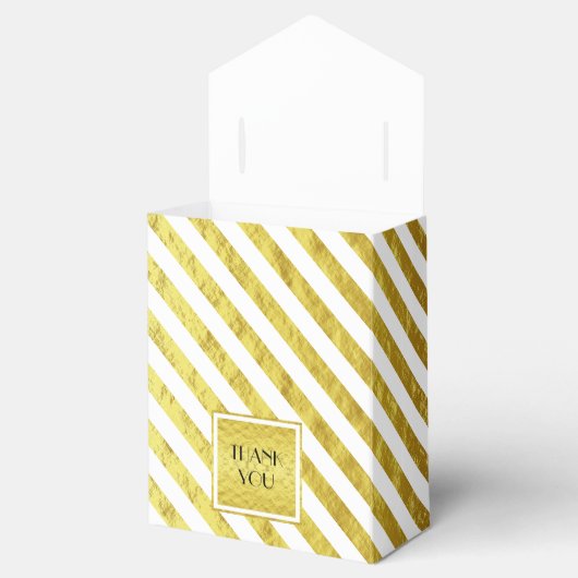 エレガント金ゴールドストライプありがとう フェイバーボックス (オープン)