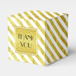 エレガント金ゴールドストライプありがとう フェイバーボックス