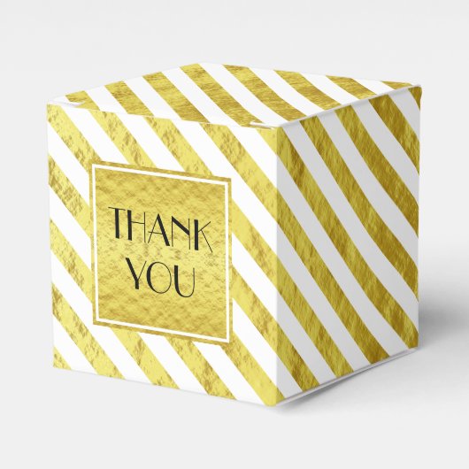 エレガント金ゴールドストライプありがとう フェイバーボックス (正面サイド)