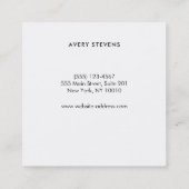 エレガント金ゴールドストライプのプロフェッショナルブラック スクエア名刺 (裏面)