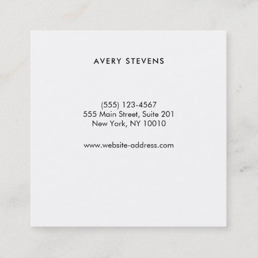 エレガント金ゴールドストライプのプロフェッショナルブラック スクエア名刺 (裏面)