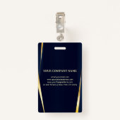 エレガント金ゴールドストライプの背景（青） バッジ (裏面クリップ)