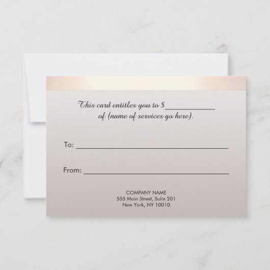 エレガント金ゴールドストライプギフト券 招待状 (裏面)