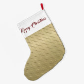 エレガント金ゴールドストライプクリスマスストッキング ラージクリスマスストッキング (裏面 (吊り時))