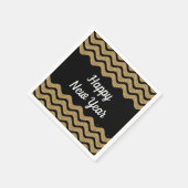 エレガント金ゴールドストライプグリッター新年 スタンダードカクテルナプキン (角)