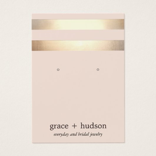 エレガント金ゴールドストライプピモダンックイヤリングディスプレイ (正面)