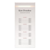 エレガント金ゴールドストライプヘアサロン価格表メニュー ラックカード (正面)