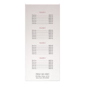 エレガント金ゴールドストライプヘアサロン価格表メニュー ラックカード (裏面)