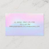 エレガント金ゴールドストライプホログラフィック金ゴールドロータス 名刺 (裏面)