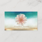 エレガント金ゴールドストライプロータス美しいサロン水彩 名刺 (正面)