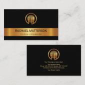 エレガント金ゴールドストライプ刃物ケータリング食品 名刺 (正面/裏面)