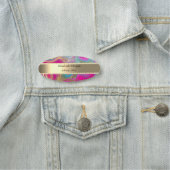 エレガント金ゴールドストライプ、パールズカラフル大理石 名札 (インサイチュ)