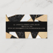 エレガント金ゴールドストライプ、大理石、ジオメトリ 名刺 (裏面)