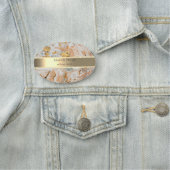 エレガント金ゴールドストライプ、真珠金ゴールド大理石名 名札 (インサイチュ)