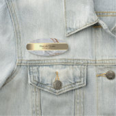 エレガント金ゴールドストライプ、真珠、グレー金ゴールド大理石 名札 (インサイチュ)