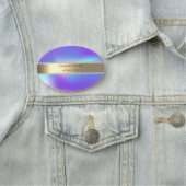 エレガント金ゴールドストライプ、真珠、ホログラフィグラデーションック 名札 (インサイチュ)