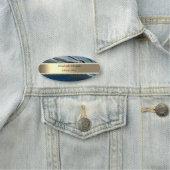 エレガント金ゴールドストライプ、真珠、大理石ブルー 名札 (インサイチュ)