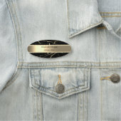 エレガント金ゴールドストライプ、真珠、大理石 名札 (インサイチュ)