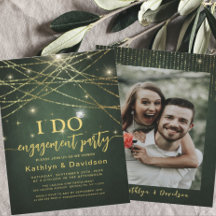 エレガント金ゴールドストリングライトI DO婚約パーティ