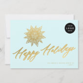 エレガント金ゴールドスノーフレークLOGOビジネス非写真 シーズンカード (正面)