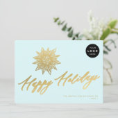 エレガント金ゴールドスノーフレークLOGOビジネス非写真 シーズンカード (スタンド正面)