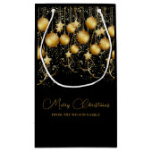 エレガント金ゴールドスパークルクリスマスパーティーバウブル スモールペーパーバッグ (裏面)