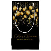 エレガント金ゴールドスパークルクリスマスパーティーバウブル スモールペーパーバッグ (正面)