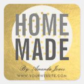 エレガント金ゴールドスフェイクキマーシェフ料理自家製 スクエアシール (正面)