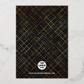 エレガント金ゴールドスモダンクリプト赤メリークリスマス 箔シーズンカード (裏面)