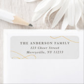 エレガント金ゴールドスワップ差出人住所シール ラベル (インサイチュ)