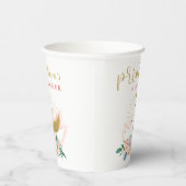 エレガント金ゴールドスワンプリンセスピンクフローラシャワー 紙コップ (右)