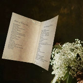 エレガント金ゴールドスワールとブラックフォント結婚式 プログラム