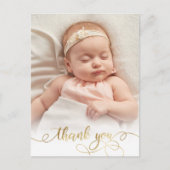 エレガント金ゴールドス生まれたばかりのクリプトベビー写真ありがとう ポストカード (正面)