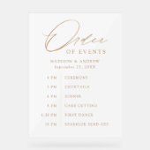 エレガント金ゴールドス結婚クリプトのイベント順序 アクリルサイン (正面)