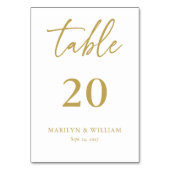 エレガント金ゴールドス結婚クリプトのテーブル番号カード テーブルナンバー (正面)