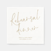 エレガント金ゴールドス結婚クリプトのリハーサル スタンダードカクテルナプキン (正面)