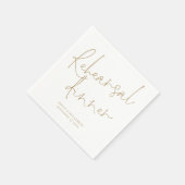 エレガント金ゴールドス結婚クリプトのリハーサル スタンダードカクテルナプキン (角)