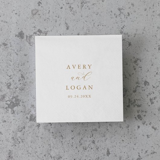 エレガント金ゴールドス結婚クリプト スタンダードカクテルナプキン