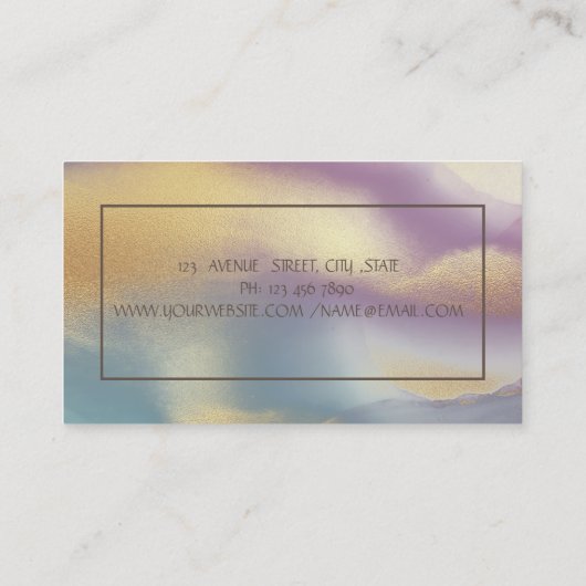 エレガント金ゴールドス金ゴールドストライプヨガカラフル 名刺 (裏面)