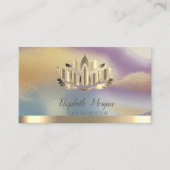 エレガント金ゴールドス金ゴールドストライプヨガカラフル 名刺 (正面)