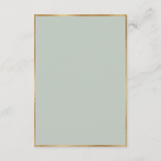 エレガント金ゴールドセージ緑の水の色のフローラ結婚の サンキューカード (裏面)