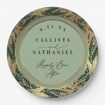 エレガント金ゴールドセージ緑葉草の結婚