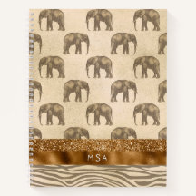 エレガント金ゴールドタイガーエレファントモノグラムイニシャル