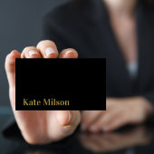 エレガント金ゴールドタイポグラフィとブラックプロフェッショナル 名刺