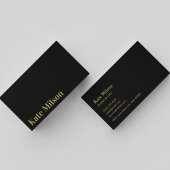 エレガント金ゴールドタイポグラフィとブラックプロフェッショナル 名刺