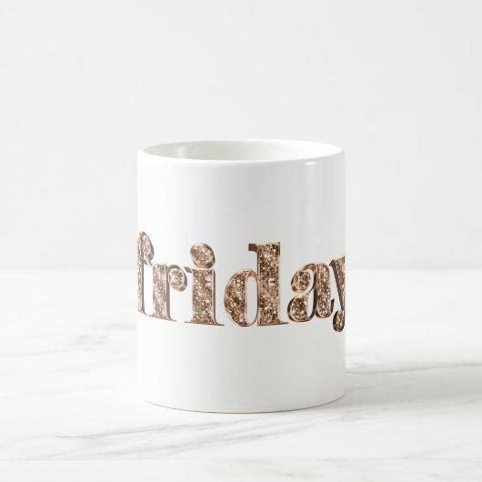 エレガント金ゴールドタイポグラフィ曜日 コーヒーマグカップ (中央)
