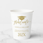 エレガント金ゴールドタイポグラフィ（白） 紙コップ (裏面)