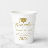 エレガント金ゴールドタイポグラフィ（白） 紙コップ (正面)